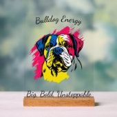  Pop Art Bulldog Design Acryl Bord (Neutraal)