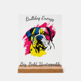  Pop Art Bulldog Design Acryl Bord
