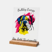  Pop Art Bulldog Design Acryl Bord (Hoek)