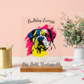  Pop Art Bulldog Design Acryl Bord (Huwelijk)