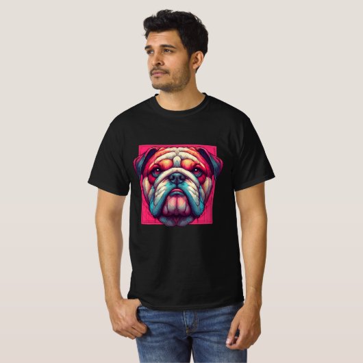 Pop Art Bulldog T-shirt (Voorkant volledig)
