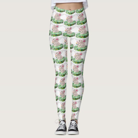 Pop Art Bunny Cake Leggings (Voorkant)