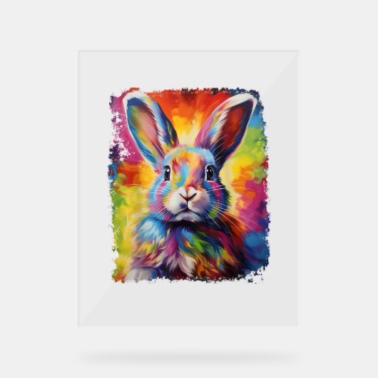 Pop Art Bunny Rabbit Acryl Bord (Voorkant)