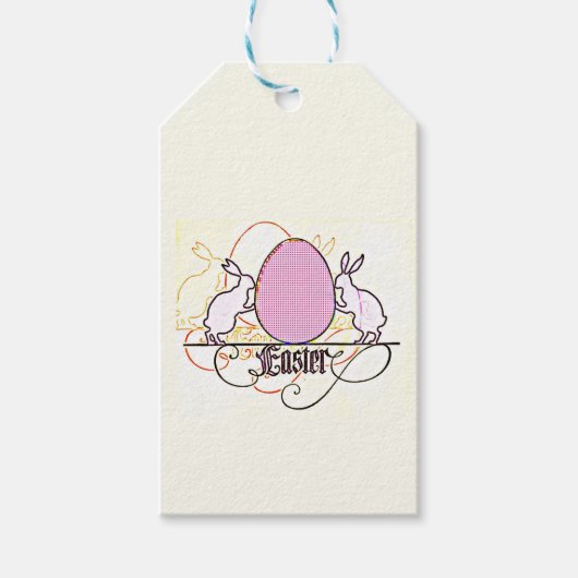 Pop Art Bunny Silhouttes Cadeaulabel (Voorkant)