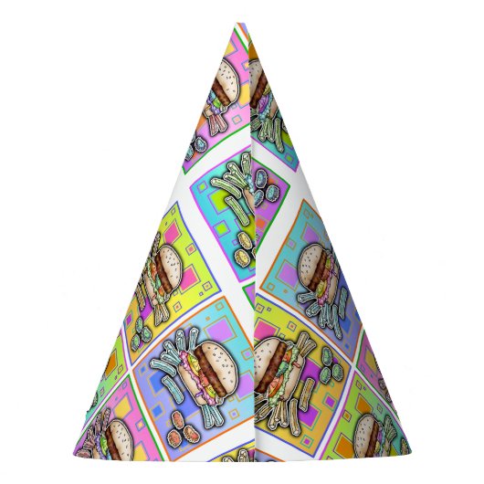 POP ART BURGER FEESTHOEDJES (Achterkant)