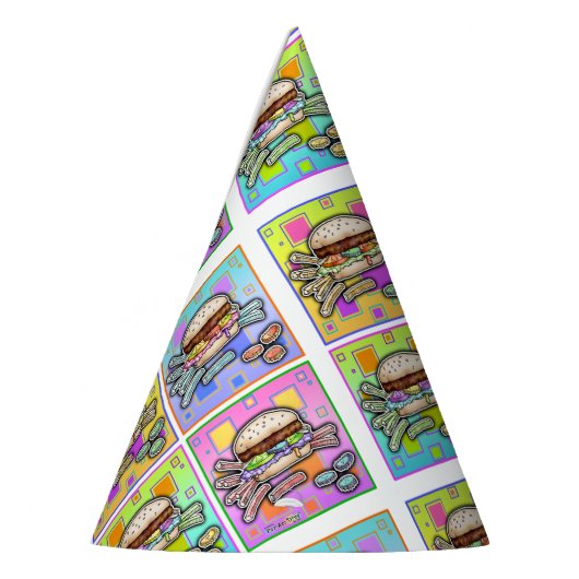 POP ART BURGER FEESTHOEDJES (Links)