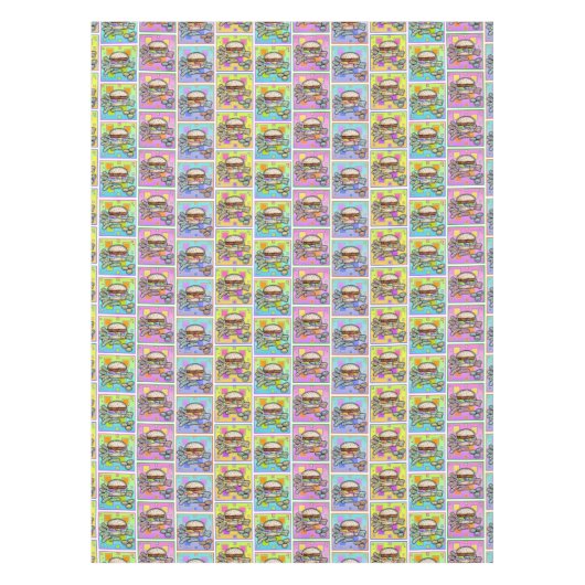 POP ART BURGER (Hamburger) Tafelkleed (Voorkant)