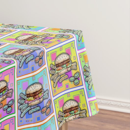 POP ART BURGER (Hamburger) Tafelkleed (Voorbeeld)