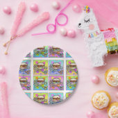 POP ART BURGER PAPIEREN BORDJE (Feest)