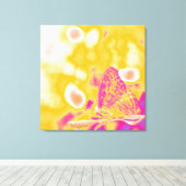 Pop Art Butterfly op blad Canvas Afdruk (Insitu (Houten vloer))