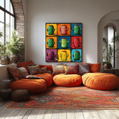  Pop Art Cactus Grid Wall Art Poster