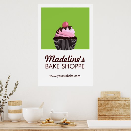 Pop Art Cake Custom Bakery Business Poster (Keuken)