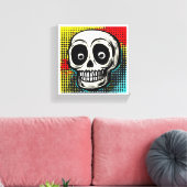 "Pop Art Calavera: een hedendaagse twist Canvas Afdruk (Insitu (Woonkamer))