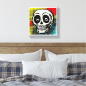 "Pop Art Calavera: een hedendaagse twist Canvas Afdruk (Insitu (Slaapkamer))