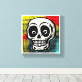 "Pop Art Calavera: een hedendaagse twist Canvas Afdruk (Insitu (Houten vloer))