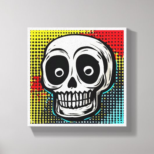 "Pop Art Calavera: een hedendaagse twist Canvas Afdruk (Voorkant)