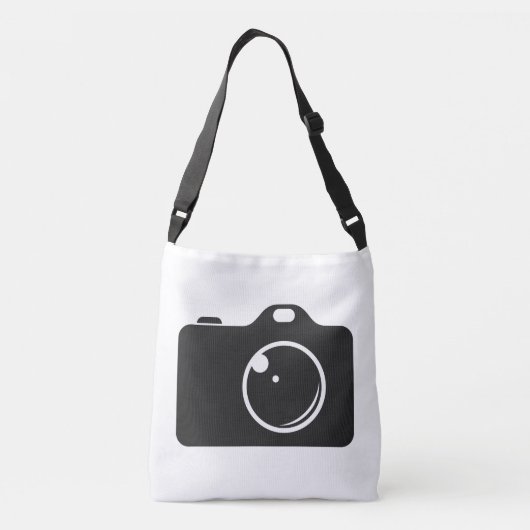 Pop Art Camera Black en White Crossbody Tas (Achterkant)