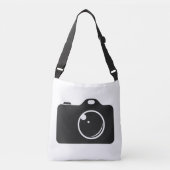 Pop Art Camera Black en White Crossbody Tas (Voorkant)