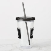 Pop Art Camera Black en White Monogram Acryl Drinkbeker (Links)
