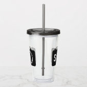 Pop Art Camera Black en White Monogram Acryl Drinkbeker (Rechts)