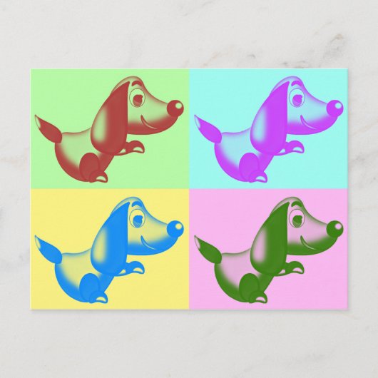 Pop Art Cartoon Dog Briefkaart (Voorkant)