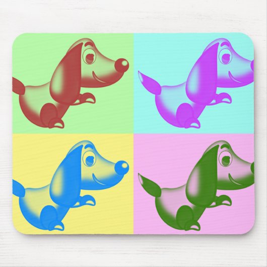 Pop Art Cartoon Dog Muismat (Voorkant)