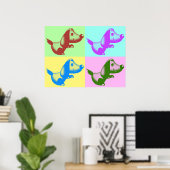 Pop Art Cartoon Hond Poster (Thuiskantoor)