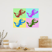 Pop Art Cartoon Hond Poster (Keuken)