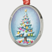 Pop Art Cartoon Kerstboom Kleurrijke Ornamenten (Links)