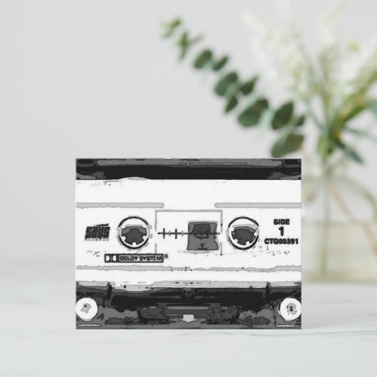 Pop Art Cassette Briefkaart (Staand voorkant)