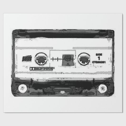 Pop Art Cassette Cadeaupapier (Vlak)