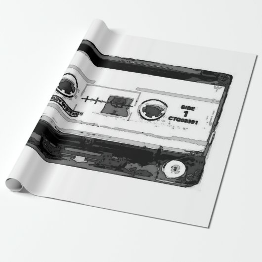 Pop Art Cassette Cadeaupapier (Uitgerold)