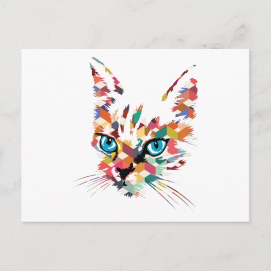 POP ART CAT BRIEFKAART (Voorkant)