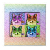 Pop Art Cat Ceramic Tile Tegeltje (Voorkant)