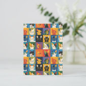 Pop Art Cat Collage Art Briefkaart (Staand voorkant)
