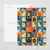 Pop Art Cat Collage Art Briefkaart (Voorkant / Achterkant)