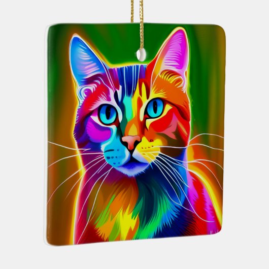 Pop Art Cat Keramisch Ornament (Rechts)