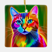 Pop Art Cat Keramisch Ornament (Voorkant)