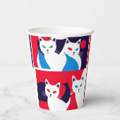 Pop Art Cat Party Modern Cat Design Papieren Bekers (Achterkant)