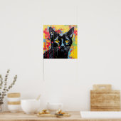 Pop Art Cats: Zwart Poster (Keuken)