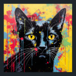Pop Art Cats: Zwart Poster<br><div class="desc">Pop kunst abstract zwarte kat</div>