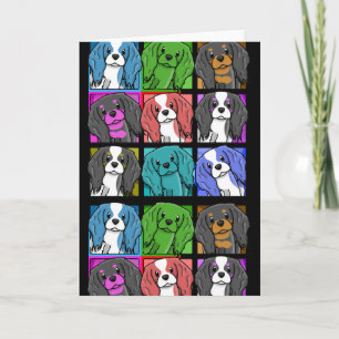 Pop Art Cavalier King Charles Spaniel Kaart