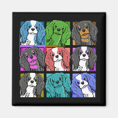 Pop Art Cavalier King Charles Spaniel Magneet (Voorkant)