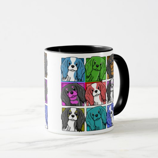 Pop Art Cavalier King Charles Spaniel Mok (Voorkant rechts)