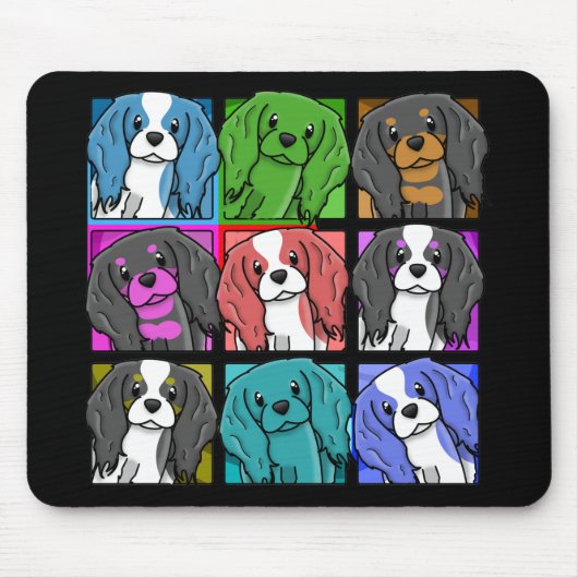 Pop Art Cavalier King Charles Spaniel Muismat (Voorkant)