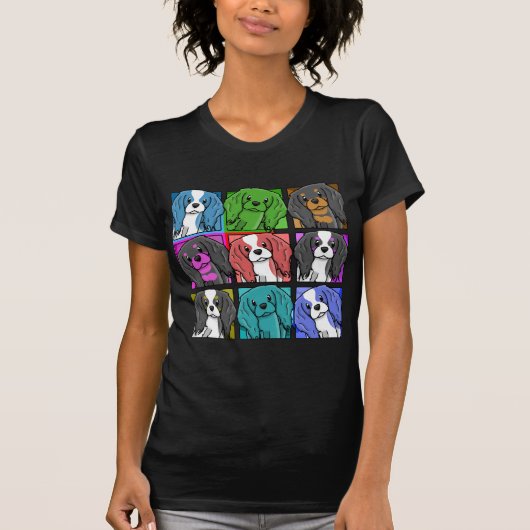 Pop Art Cavalier King Charles Spaniel T-shirt (Voorkant)