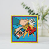 Pop Art Celebration op uitnodiging van het jaar (Staand voorkant)
