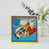 Pop Art Celebration op uitnodiging van het jaar (Staand voorkant)