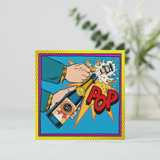 Pop Art Celebration op uitnodiging van het jaar (Staand voorkant)