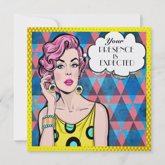 Pop Art Celebration Uitnodiging (Voorkant)